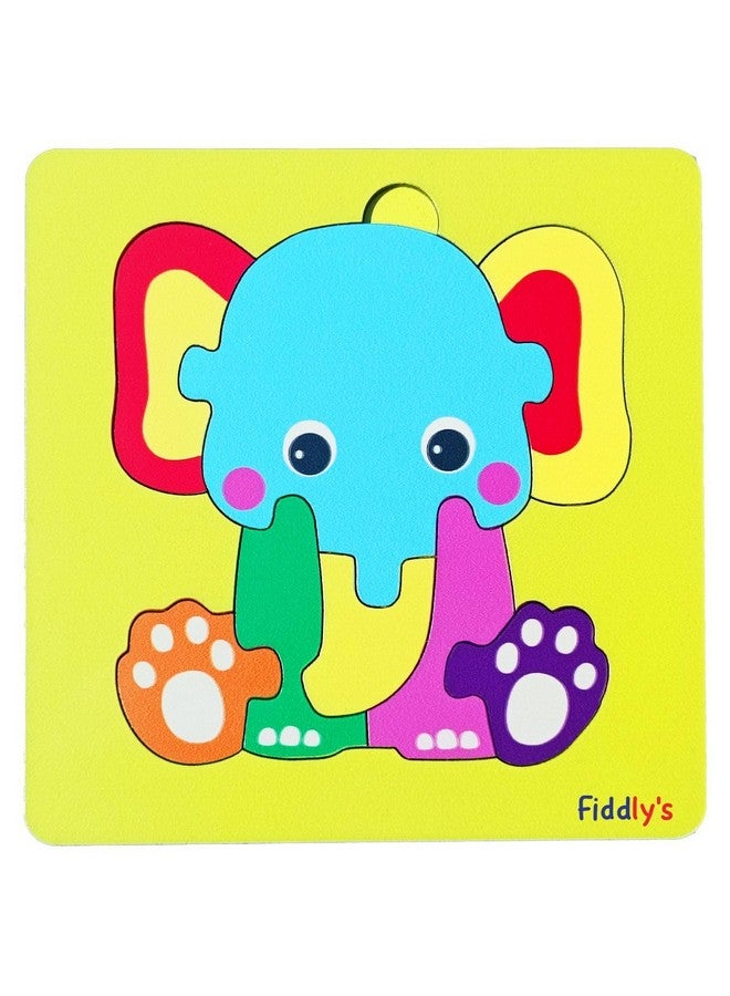Fiddlys 3D Cute Cartoon Wooden Jigsaw Puzzles for Kids & Children (Pack of 4 Baby Animal + Vehicle) - Image 2