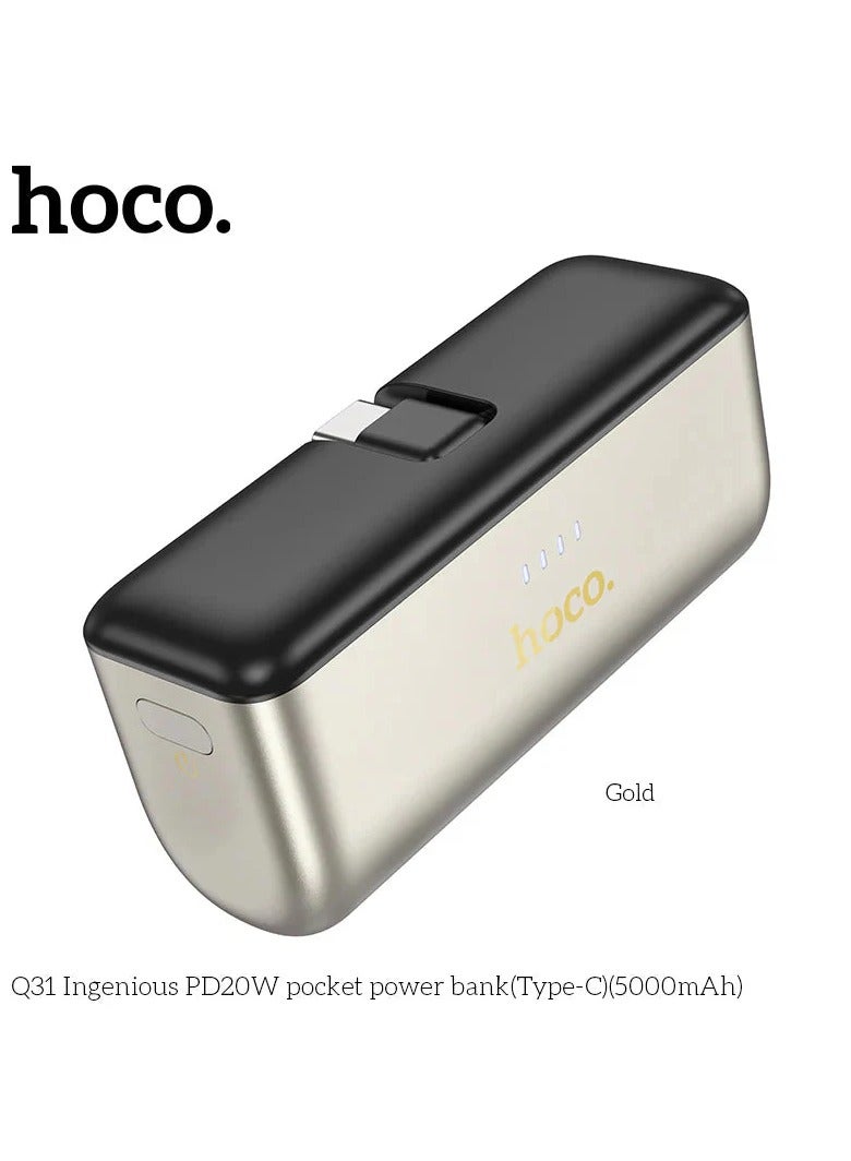 Hoco SPECTON Q31 Ingenious PD20W pocket power bank(iP)(5000mAh) 「Non-restrictive」 - Image 3