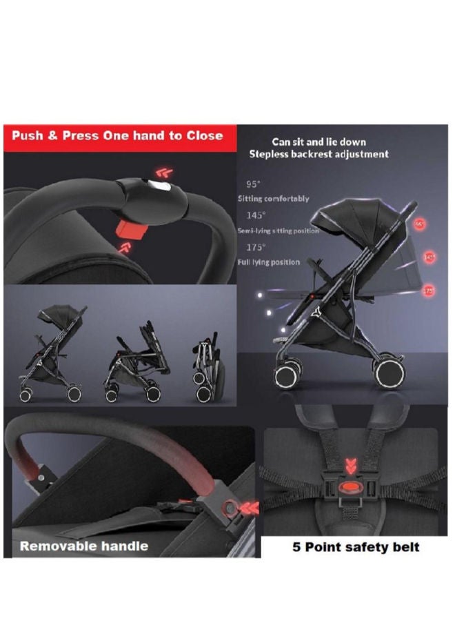 Lightweight Multi-Functional Baby Stroller – Suitable from Birth to 5 Years