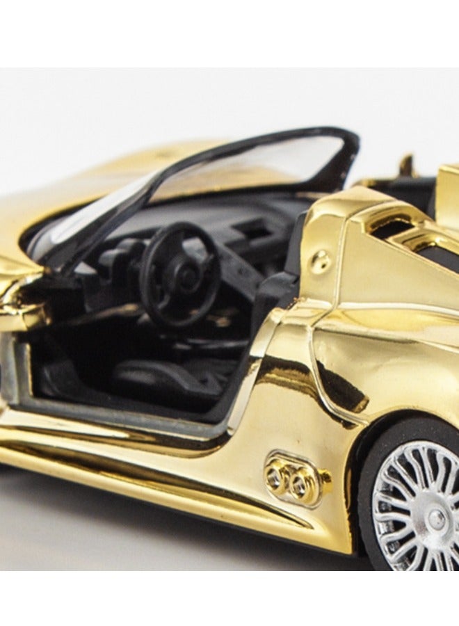 1/32 Golden Porsche 918 Model Car, Convertible Sports Car Model, Zinc Alloy Pull Back Toy Car, Alloy Collectible Toy for Kids Boy Girl Gift - Image 4