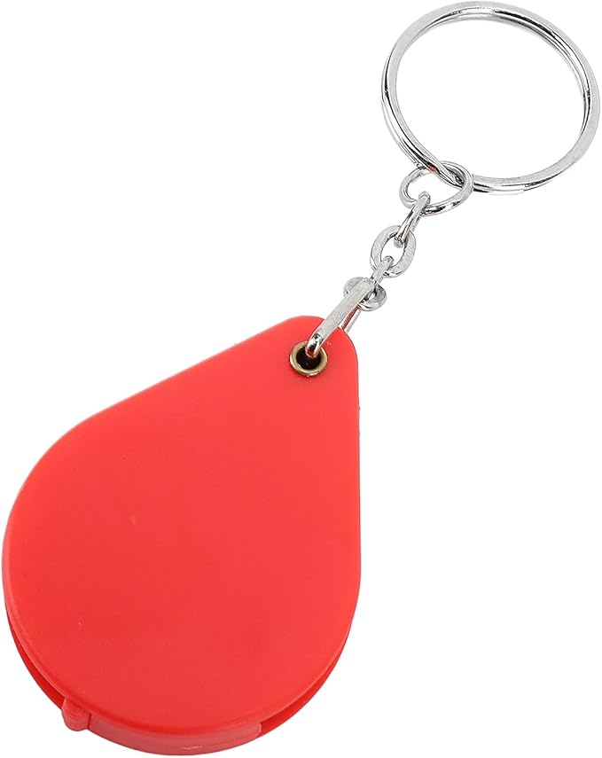 Red Mini Magnifying Glass Keychain 10X Foldable Portable Reading Aid - Image 1