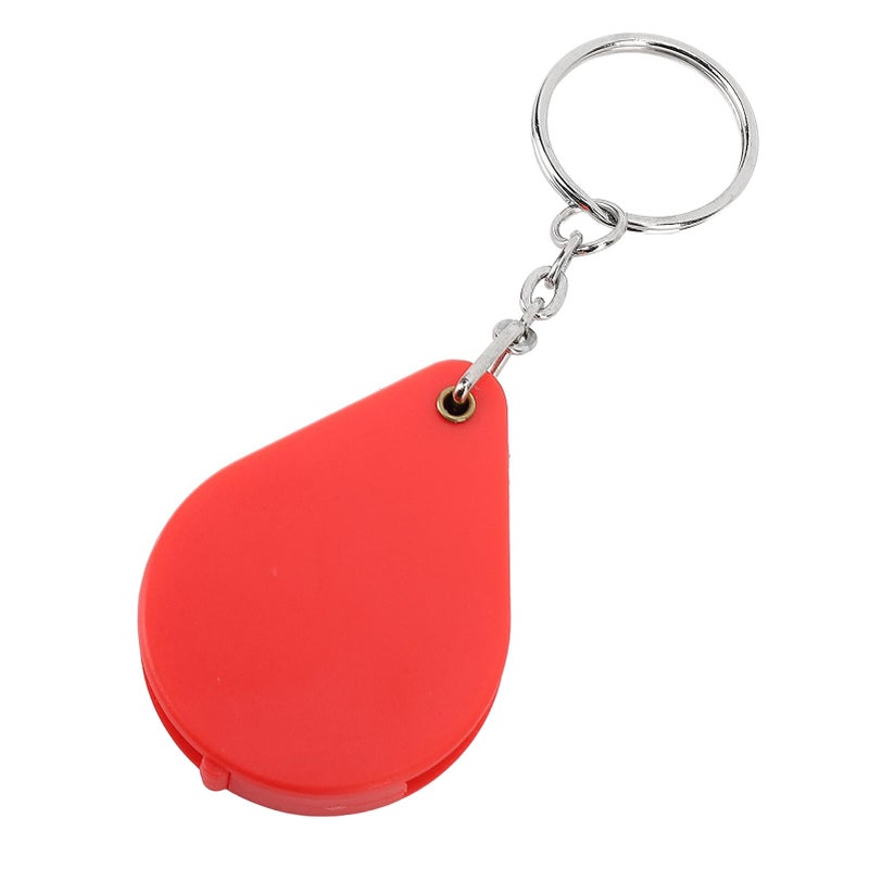 Red Mini Magnifying Glass Keychain 10X Foldable Portable Reading Aid - Image 2