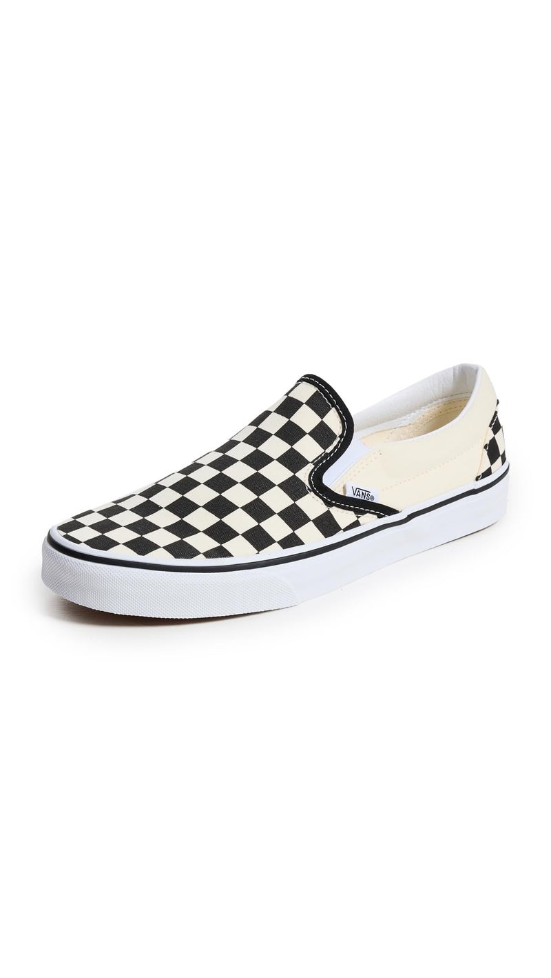 Vans Unisex Slip On Unisex Sneakers, Checkerboard Black/Off White, 8.5 US Women/7 US Men - Image 1