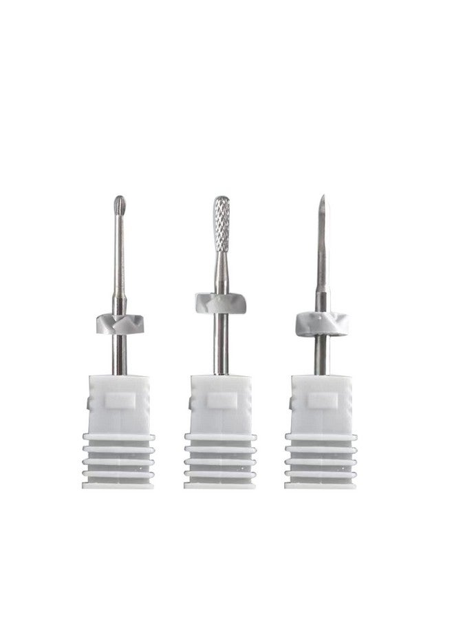 انجزيلي 3 قطع من رؤوس مثقاب الأظافر، مجموعة رؤوس مثقاب لإزالة البشرة، رؤوس مثقاب أظافر من الفولاذ التنجستن، أدوات مانيكير للأظافر - Image 1