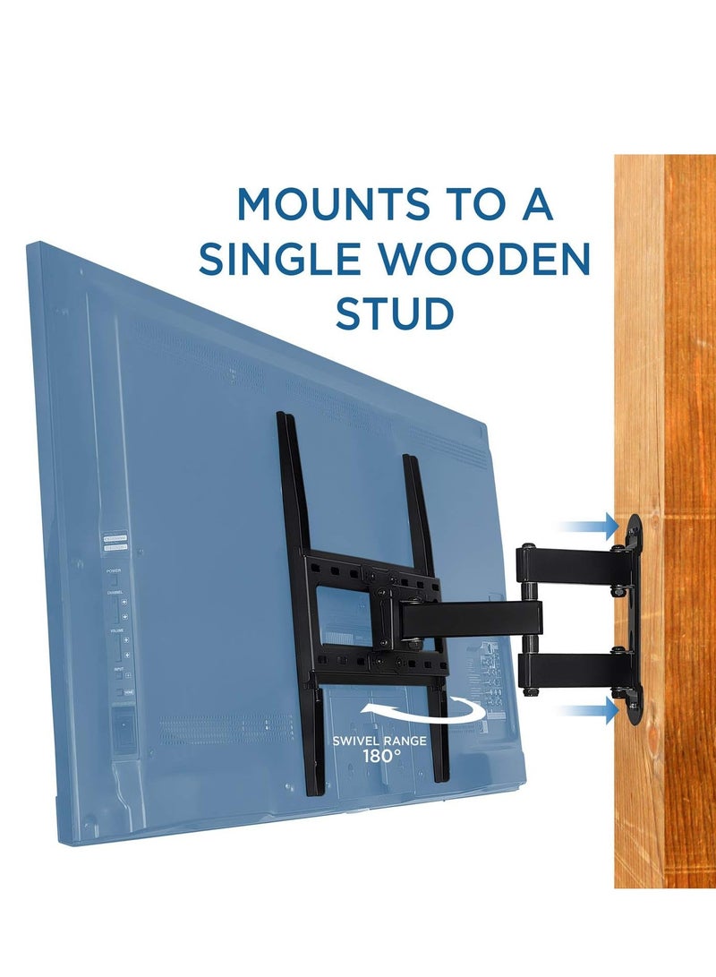 ELTRAZONE Full Motion TV Wall Mount Corner Bracket, VESA 400 x 400 Compatible, Extending Arm Articulating, Swivel, Tilt Fits 32, 37, 40, 42, 47, 50 Inch TVs, 66 Lbs Capacity Black  - Image 3