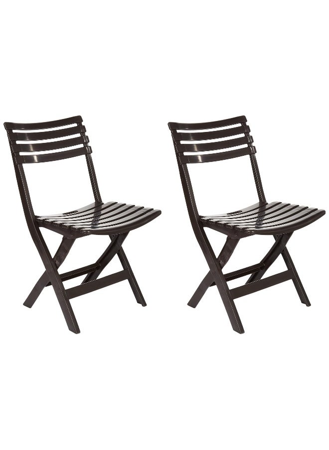 Cosmoplast Set of 2 Folding Camping Chair (Dark Brown)  - Image 1