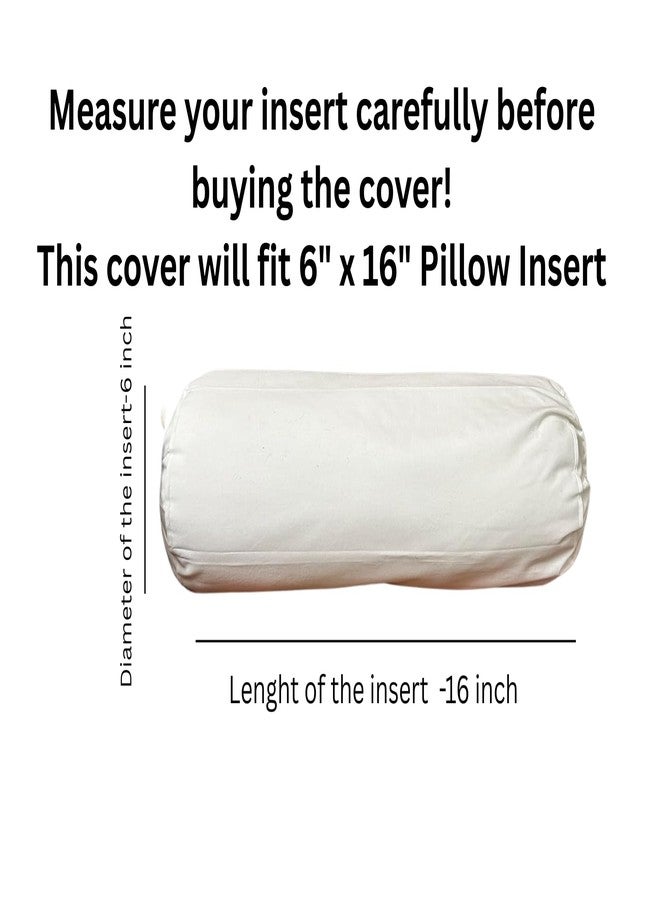 Saffron Neck Roll Pillow Covers White and Black (White, 6" x 16" (15 cm x 40cm)) - Image 2