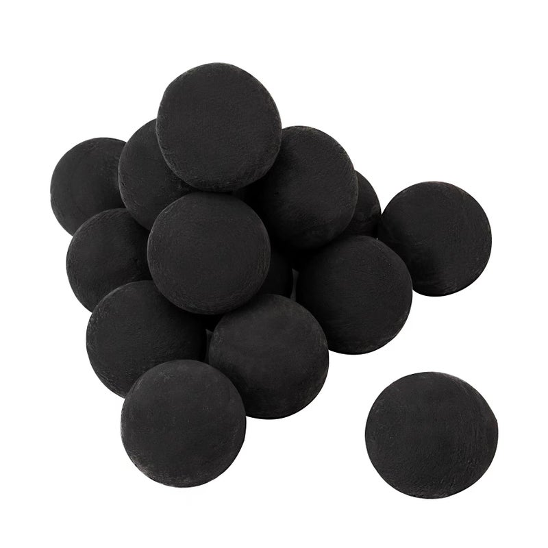 Skyflame Ceramic Fire Balls Set of 15 Round Fire Stones Set for Indoor and Outdoor Fire Pits or Fireplaces Accessory 3 Inch Black