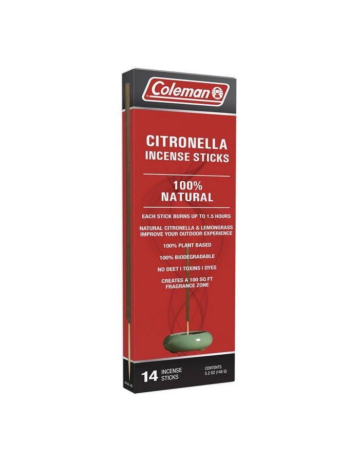 Coleman Citronella Incense Sticks Deet Free With Natural Citronella And Lemongrass 100% Plant Based 100% Biodegradable Up To 1.5H Burn Time Per Stick 14 Sticks - Image 3