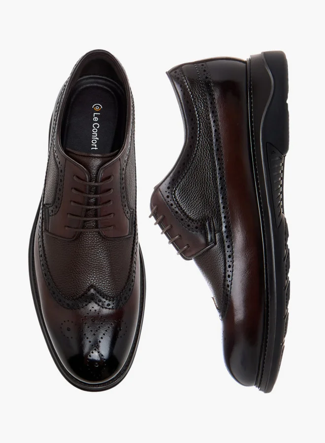 Le Confort Textured Lace-Up Derby Shoes