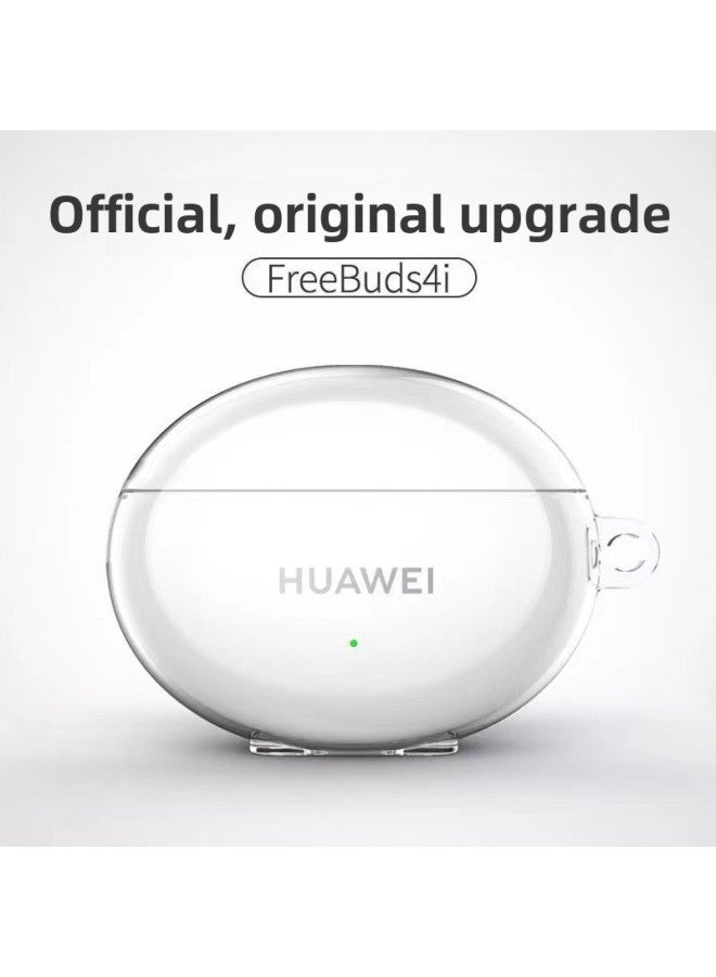 For Huawei Freebuds6i Bluetooth Earphone Case Simple Transparent Drop-Resistant Transparent TPU Earphone Protective Cover-Color:Transparent Soft Shell + [pearl Bag + Lanyard]-Model:Huawei Freebuds Pro 4  - Image 5