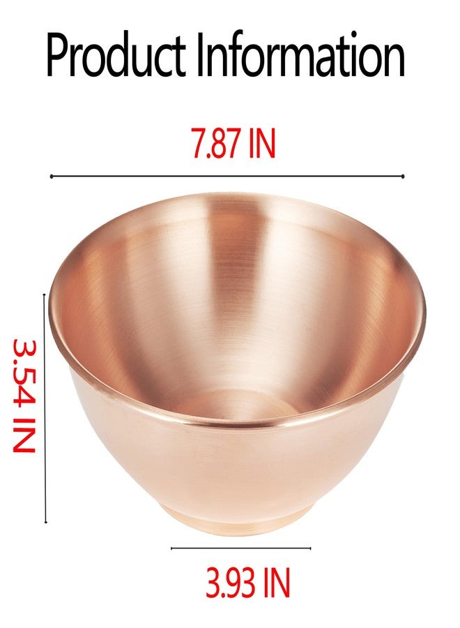 YOIHOJET 8''Pure Copper Bowl, 99.99% Copper Bowl for Kitchen, Coppers Mixing Bowls for Salad, Egg Beating, Pure Coppers Bowls for Family Friends - Image 2
