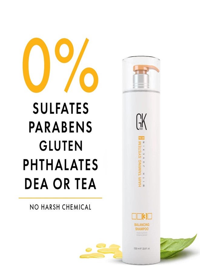 GK HAIR Global Keratin Balancing Shampoo 1000ml For Oily Hair And Scalp Restores Scalp pH Level - Sulfate And Paraben Free - Image 2