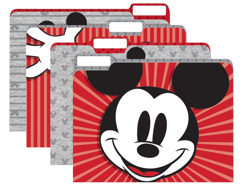 Eureka Mickey Mouse Throwback File Folders, Pack of 4 - Image 1