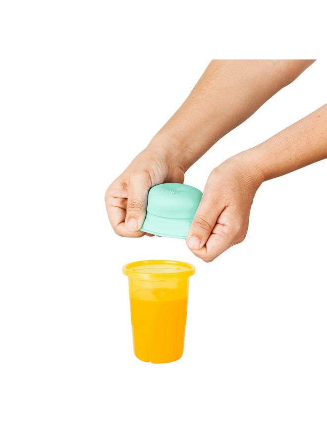 بون أغطية أكواب الشرب المصنوعة من السيليكون من Boon Snug مع شفاطات - تتضمن 3 أغطية و3 شفاطات - حوّل أي أكواب للأطفال أو أكواب الأطفال الصغار إلى أكواب شرب مزودة بشفاطة - مستلزمات تغذية الأطفال الصغار ومستلزمات السفر - أخضر - Image 2
