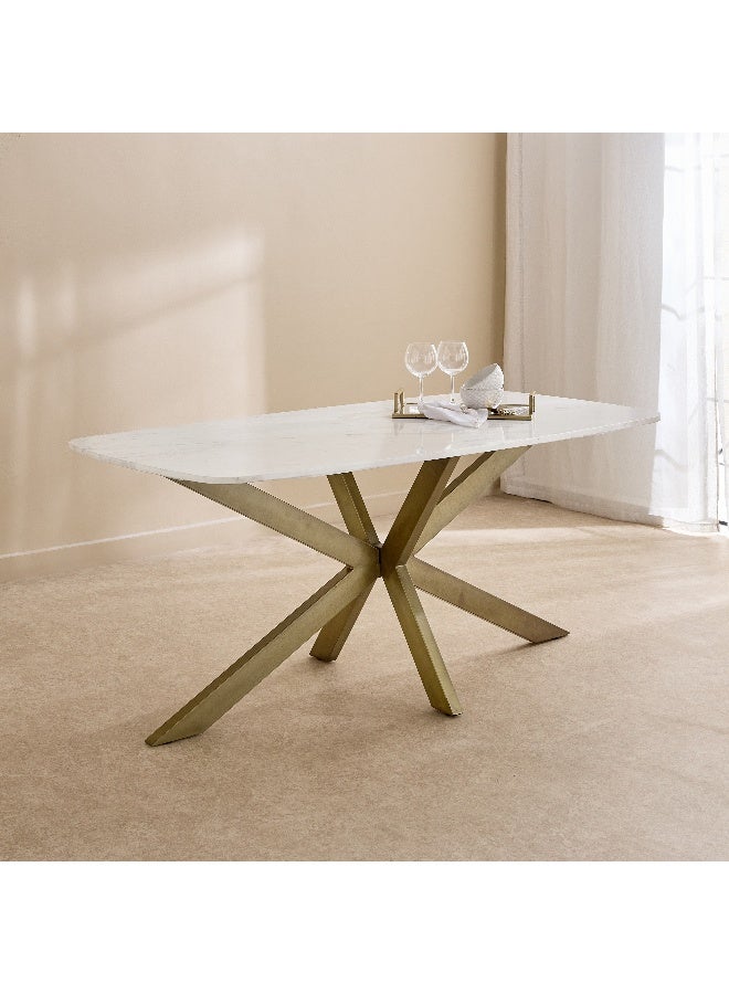 Home Box Cavon Portola 6-Seater Marble Dining Table - Image 1