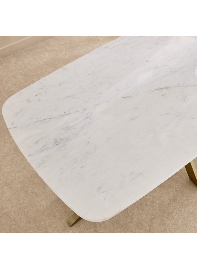 Home Box Cavon Portola 6-Seater Marble Dining Table - Image 4