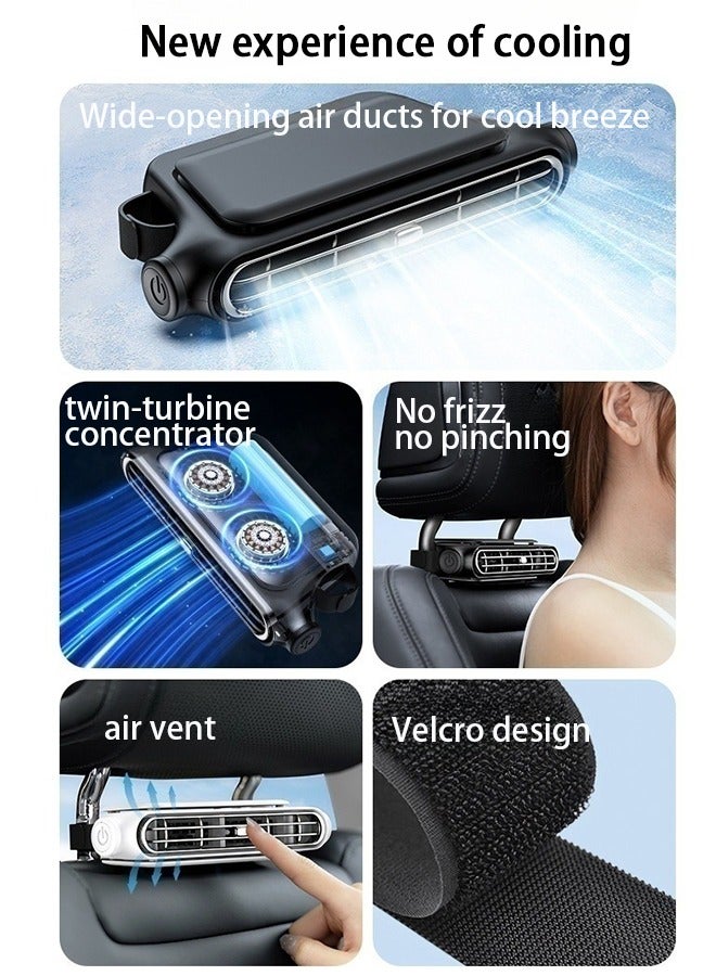 HOOPZOZA USB Car Seat Fan 1PCS Car Seat Cooling Fan 3-Speed Car Back Row Fan Silent Electric Cooling Car Fan Adjustable Front Seat Backseat Fans Car Fan for Backseat Recirculating Air Conditioning in The Car for All Car Jeep Van Rv Trucks Home Office - Image 3