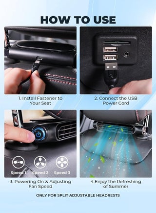 USB Car Seat Fan 1PCS Car Seat Cooling Fan 3-Speed Car Back Row Fan Silent Electric Cooling Car Fan Adjustable Front Seat Backseat Fans Car Fan for Backseat Recirculating Air Conditioning in The Car for All Car Jeep Van Rv Trucks Home Office - view 5
