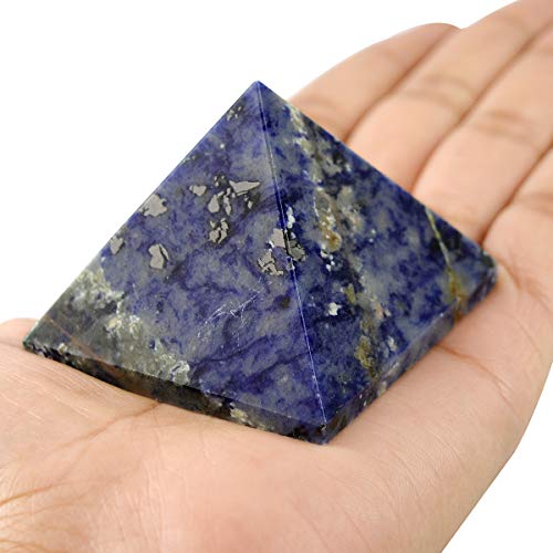 Crystu Natural Sodalite Pyramid for Reiki Healing and Crystal Healing Stone Pyramid Size 40-45 mm (Color : Blue) Pack of 1 pc - Image 2