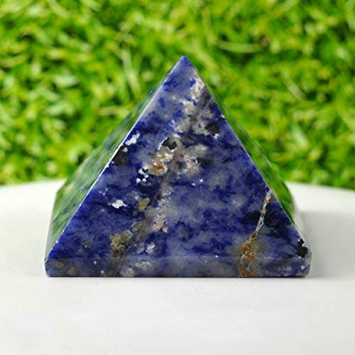 Crystu Natural Sodalite Pyramid for Reiki Healing and Crystal Healing Stone Pyramid Size 40-45 mm (Color : Blue) Pack of 1 pc - Image 1