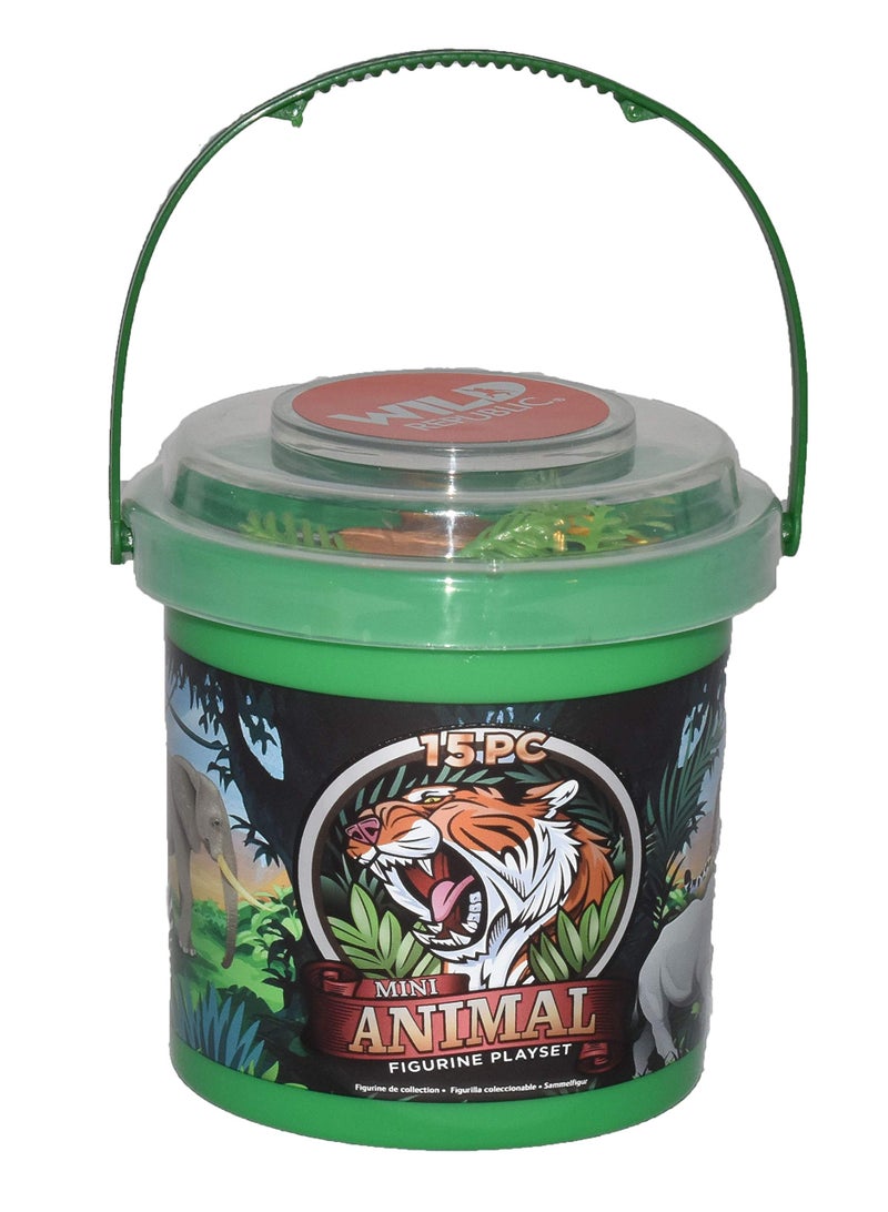 Wild Republic Wild Animals Bucket, Toy Figures, Kids Gifts, Jungle Theme Party Supplies, Zoo Animals, 15-Pieces - Image 3