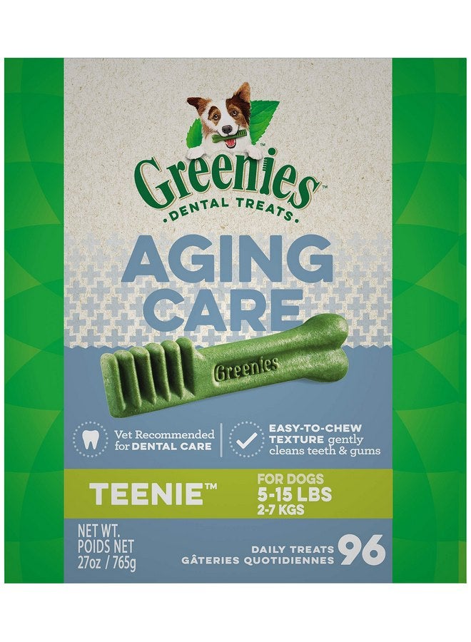 جرينيز مكافآت العناية بالأسنان الطبيعية للكلاب من Greenies Aging Care TEENIE، عبوة 27 أونصة (96 مكافأة) - Image 1