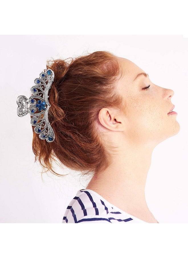 Chuangdi 4 Pieces Metal Hair Clips Large Vintage Flower Hair Claw Jaw Clips Nonslip Metal Rhinestone Hair Claw Jaw Clips Barrette Accessories For Women Girls  - Image 5