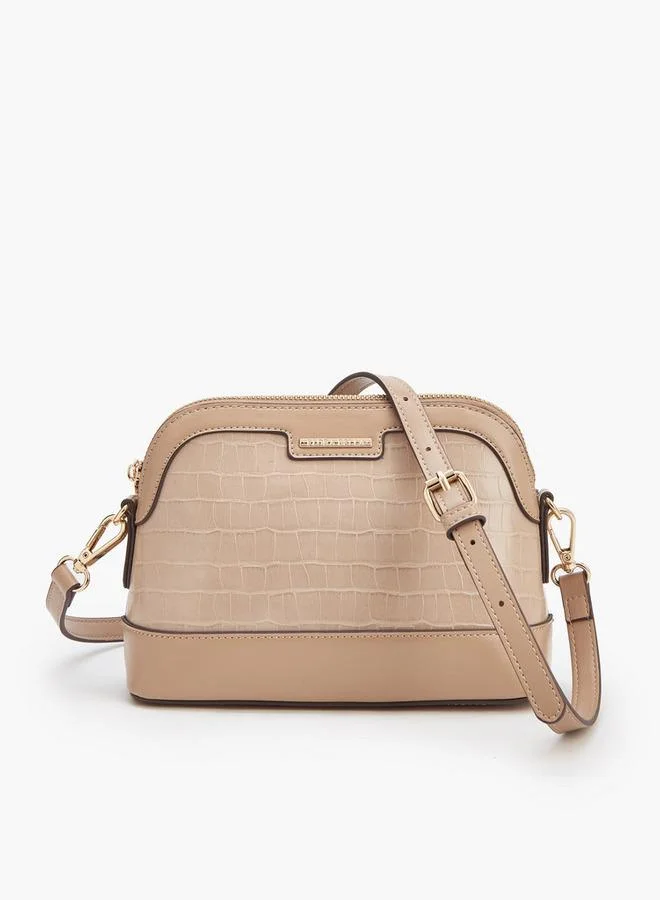 Flora Bella By Shoexpress Textured Crossbody Bag with Detachable Strap