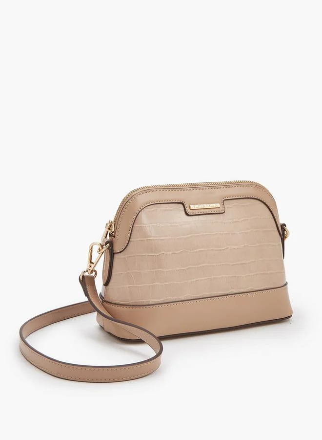 Flora Bella By Shoexpress Textured Crossbody Bag with Detachable Strap