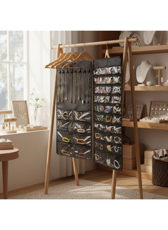 AuliceVerse Multi functional Double Sided Jewelry Storage Organizer with Clear Display Perfect for Women Girls to Store Earrings Rings Necklaces Bracelets - Image 4