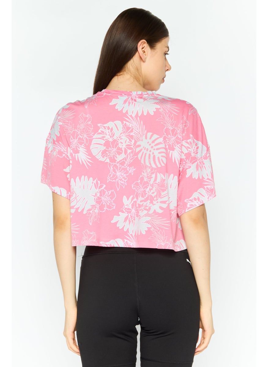 PUMA Women Sportswear Fit Short Sleeve Running Crop Top, Pink  - Image 2