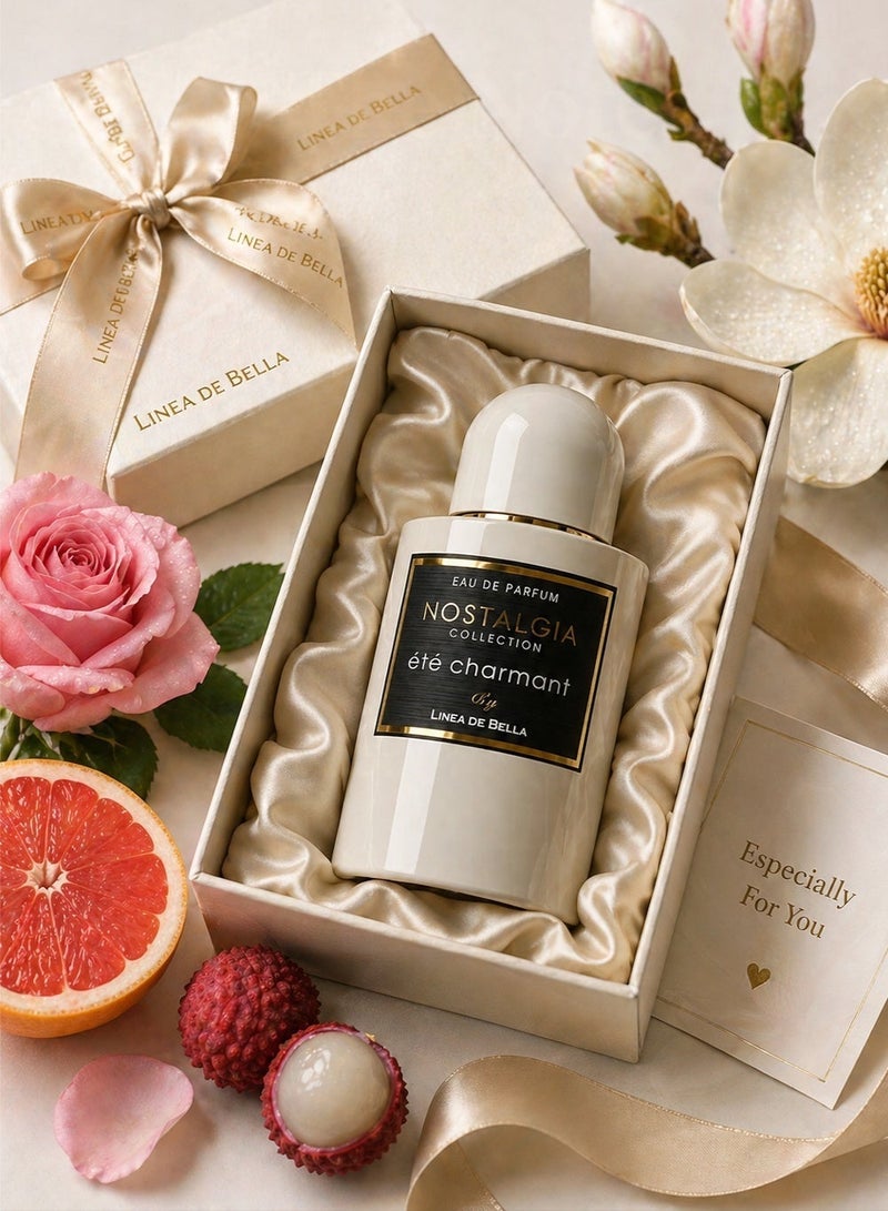 Linea De Bella Nostalgia Ete Charmant Eau De Parfum 100ML – Rose, Grapefruit & Litchi Fresh Floral Fragrance | Oakmoss, Cedarwood, Amber & Musk Long Lasting Perfume - Image 4