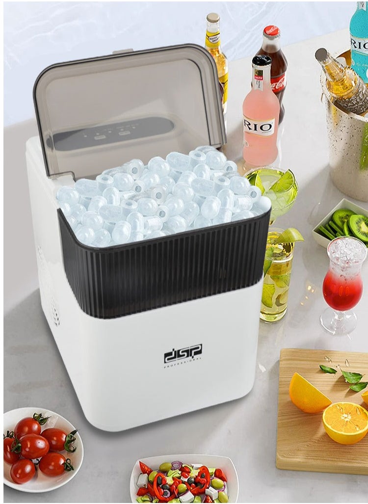 DSP Ice Maker,9 Cubes Ready in 6 Mins,1.4L/165W 12kg in 24Hrs, Ice Machine with Ice Scoop and Basket,  2 Sizes of Bullet Ice for Home Kitchen Office,KD8001,White  - Image 4