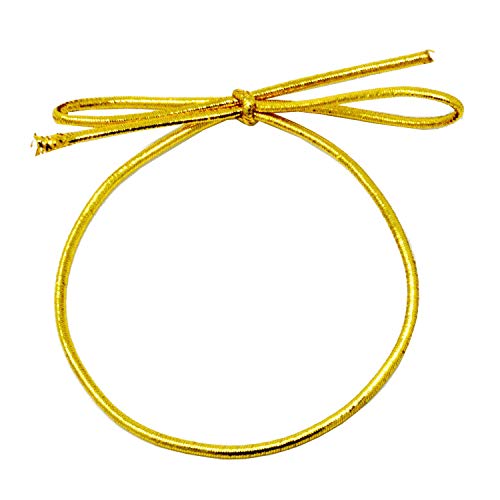 Mandala Crafts 18 Inches PreTied Stretch Loops with Pre Tied Bows from Elastic Ribbon 100 Metallic Gold Elastic Bows Boxes Bows Tags Gift Elastic Wrapping Cord String