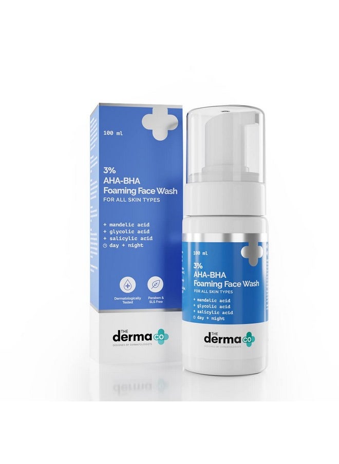 THE derma Co 3% Ahabha Anti Acne Face Wash Foaming Cleanser 100 Ml  - Image 2