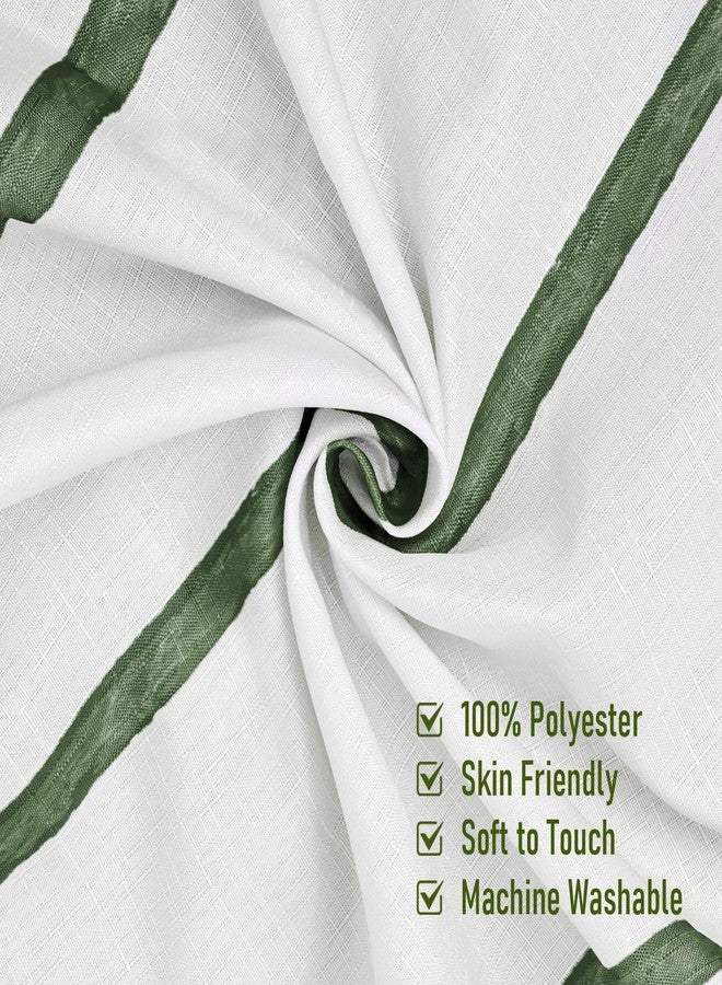 Treory Sage Green and White Striped Shower Curtain Set with Hooks, Waterproof Polyester Fabric, Printed Hand-Drawn Stripe Design, Modern Farmhouse Bathroom Decor, 72" x 72" - Image 4