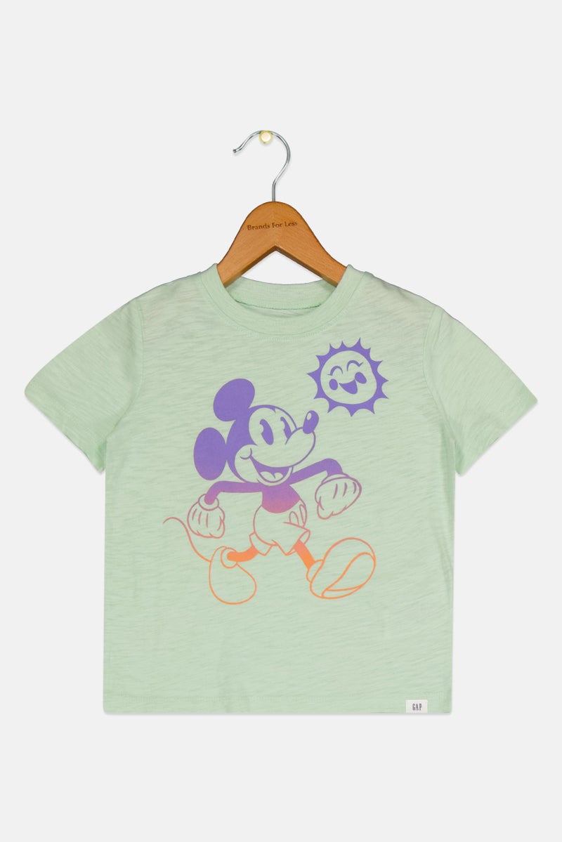 GAP Toddlers Boy Graphic Pointed Short Sleeve T-Shirt, Mint Green - Image 1