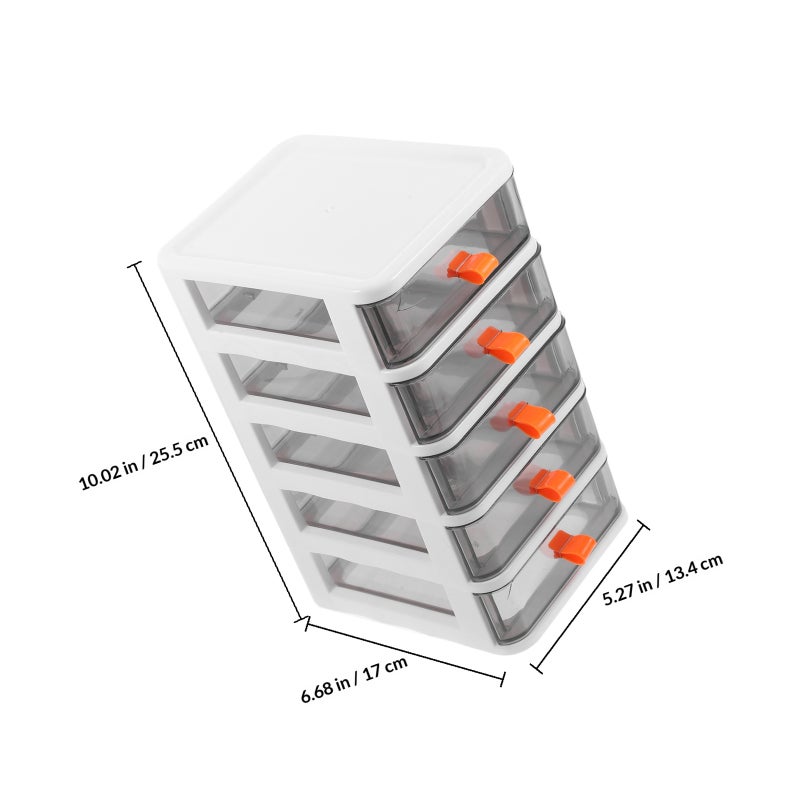 Desk Organizer with Drawers Desktop Storage Drawer 5-layer Stationery Storage Case Stationery Holder - Image 2