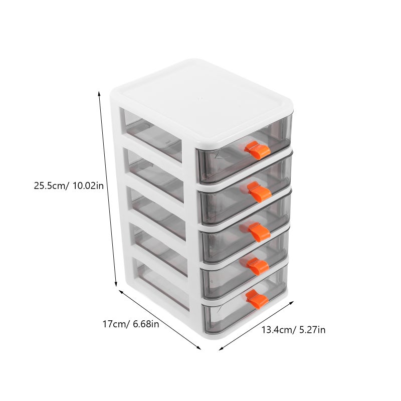 Desk Organizer with Drawers Desktop Storage Drawer 5-layer Stationery Storage Case Stationery Holder - Image 3