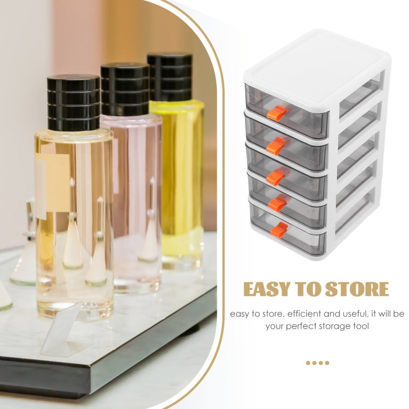 Desk Organizer with Drawers Desktop Storage Drawer 5-layer Stationery Storage Case Stationery Holder - Image 5
