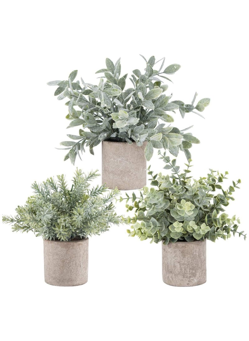 Artificial Potted Plants, 3 Pack Mini Potted Fake Plants Artificial Plastic Eucalyptus Plants for Home Office Desk Farmhouse Room Decor - pzsku/ZA59BEF5AF6385CD56C74Z/45/_/1699083237/a0cfc697-e6f7-4948-a539-928b57870b06