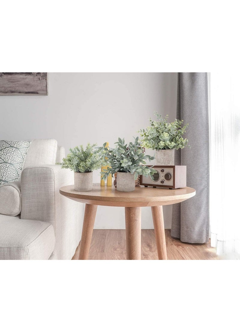 Arabest Artificial Potted Plants, 3 Pack Mini Potted Fake Plants Artificial Plastic Eucalyptus Plants for Home Office Desk Farmhouse Room Decor  - Image 2