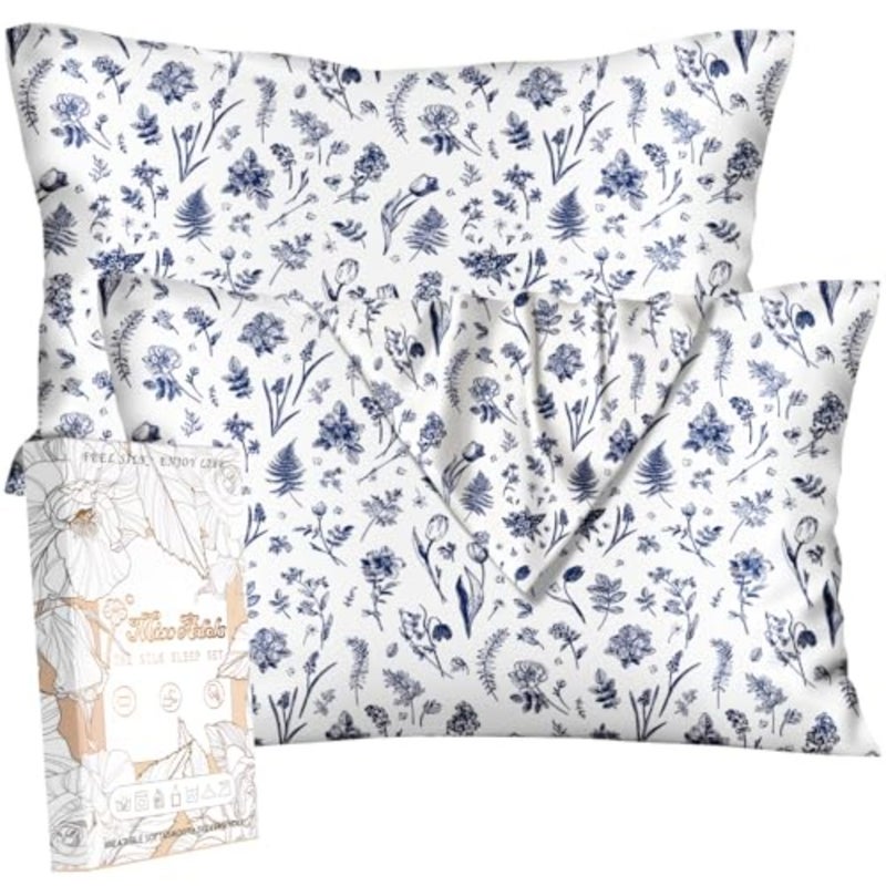 2 Pack Mulberry Silk Pillowcase for Hair and Skin - Standard Size 20 x 26 Inch with Hidden Zipper 19 Momme Soft Sleeping Silk Pillow Case for Women, Moms - Image 1