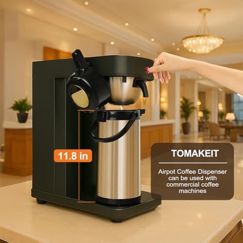 TOMAKEIT قارورة قهوة هوائية للحفاظ على الحرارة، 102 أونصة/3 لتر موزع قهوة حراري مع مضخة، موزع مشروبات ساخنة معزول من الفولاذ المقاوم للصدأ للحفلات، قارورة حرارية للمشروبات الساخنة مثل الماء والشاي والشوكولاتة - Image 4