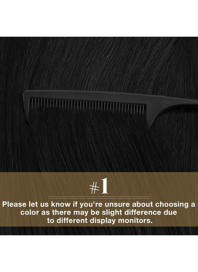 Ve Sunny E Sunny Human Hair Tape On Extensions Black Tape In Hair Extensions Real Human Hair 1 Color Jet Black Seamless Tape In Natural Hair Extensions Black 10Pcs 25G 18Inch  - Image 4