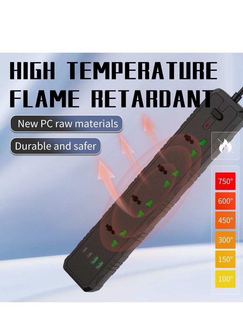 GULFLINK Power Extension Cord 2 Meter Cable With 4 Power Socket 2 USB 2 PD Power Strip White - Image 5