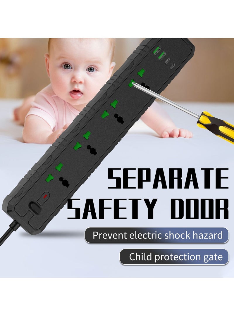 GULFLINK Power Extension Cord 2 Meter Cable With 4 Power Socket 2 USB 2 PD Power Strip White - Image 3