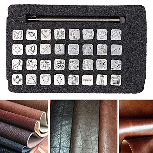 Houlibify Leather Stamping Tools with Rubber Hammer, 71 PCS Leather Different Shape Saddle Making Stamp Punch Set Leather Carving Tools Leather Stamps Leather Punch Tools (71PC) - Image 4