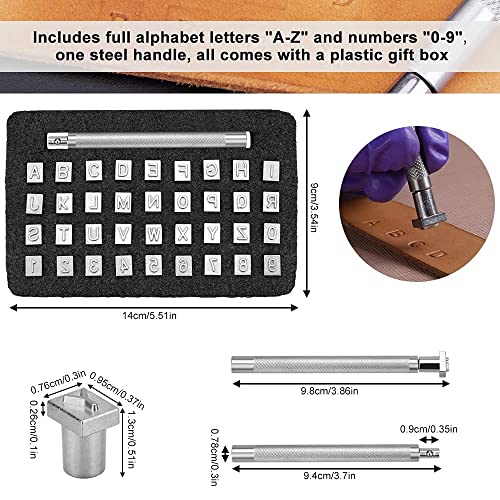 Houlibify Leather Stamping Tools with Rubber Hammer, 71 PCS Leather Different Shape Saddle Making Stamp Punch Set Leather Carving Tools Leather Stamps Leather Punch Tools (71PC) - Image 3